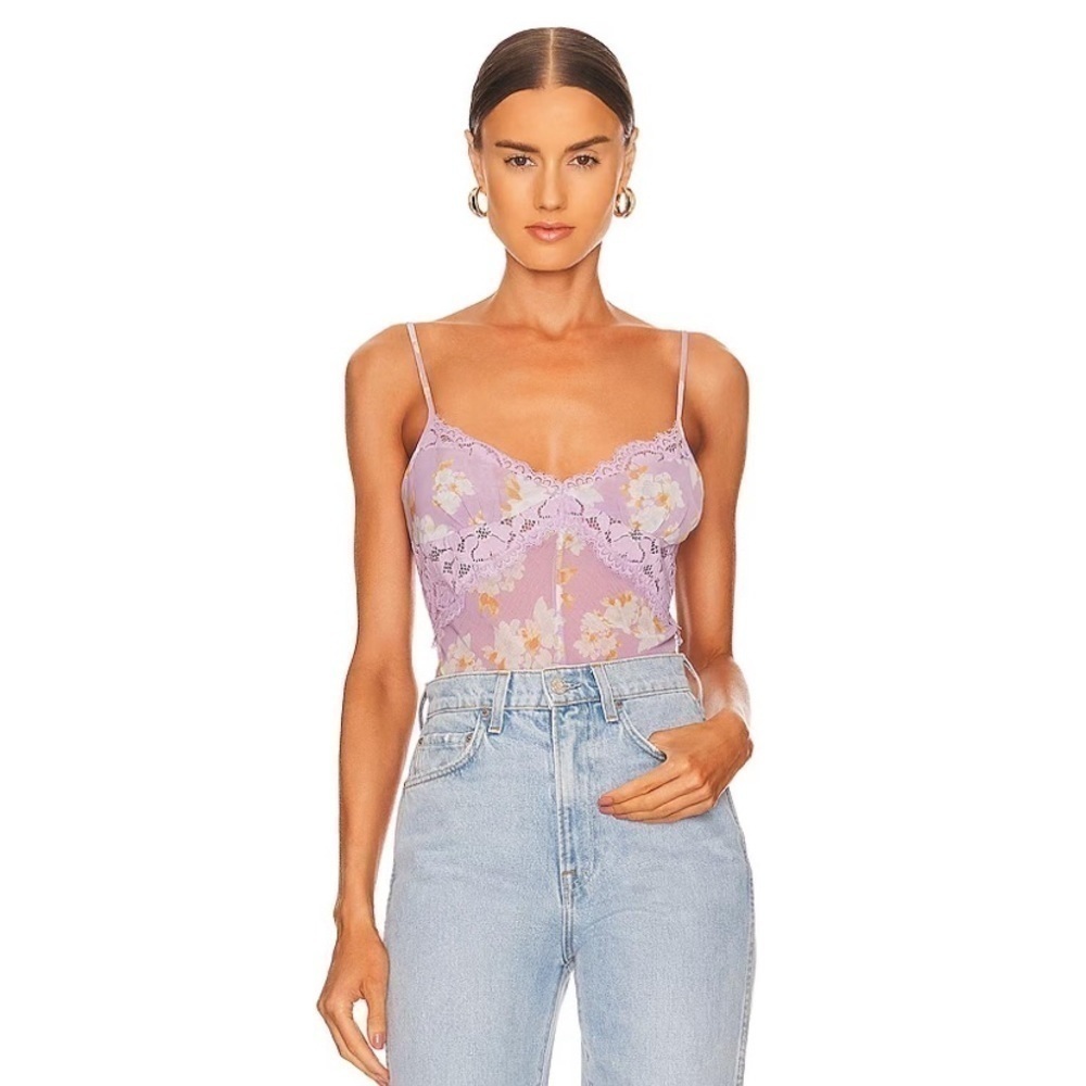 Free People Monday Morning Bodysuit Flower Detail Size XS